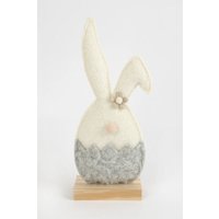 Trendline - Aufsteller Holz Hase 24 x 5 x 10 cm grau-weiß Skulptur von TRENDLINE