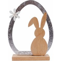 Deko Aufsteller Osterhase Holz 19,5 cm natur silber Dekohase Hasenfigur - Trendline von TRENDLINE