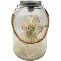 Deko Glas led mit Trockenblumen 16 x 26 cm Deko-Accessoires - Trendline von TRENDLINE