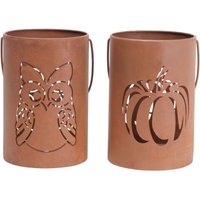 Deko Windlicht Metall 18 cm Rostoptik Dekofigur - Trendline von TRENDLINE