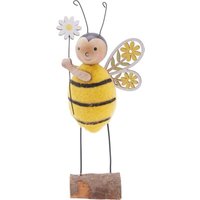 Dekofigur Biene mit Blume Holz 18 cm schwarz gelb Figuren - Trendline von TRENDLINE