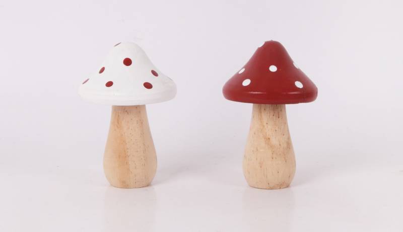 Dekofigur Pilz Holz Ø 8 x 12 cm rot weiß 2-fach sortiert Dekofigur Pilz Holz Ø 8 x 12 cm rot weiß 2-fach sortiert von TRENDLINE