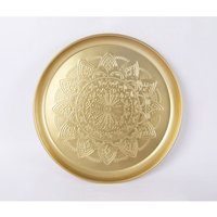 Dekotablett Metall Ø 35 x 3 cm gold Tablett Dekotablett Metall Ø 35 x 3 cm gold Tablett von TRENDLINE
