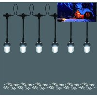 LED-Lichterkette Projektor Schneeflocke Außen 2,5 m kaltweiß mit Timer Lichterkette - Trendline von TRENDLINE