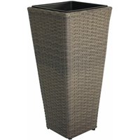 Pflanzgefäß Poly Rattan 28x28x60 cm, grau Blumenkübel Blumentopf - Trendline von TRENDLINE