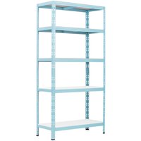 Schwerlastregal Stahl 180x90x40cm 5 Holzböden 600kg türkis pastelgrün Regal von TRENDLINE
