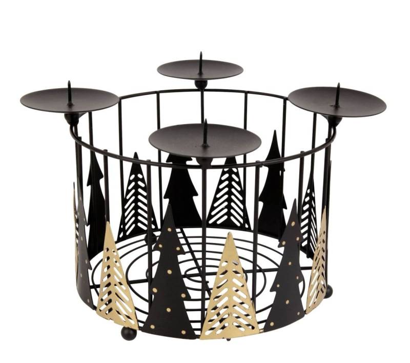 TrendLine Adventskranz Metall Ø 27 x 16 cm schwarz-gold TrendLine Adventskranz Metall Ø 27 x 16 cm schwarz-gold von TRENDLINE