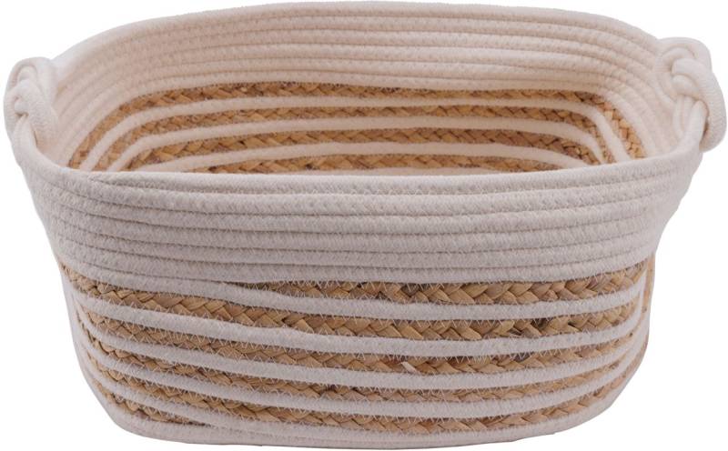 TrendLine Aufbewahrungskorb 36 x 26 x 18 cm natur weiß von TRENDLINE