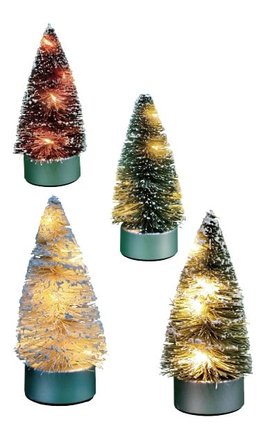 TrendLine Baum Kunststoff 10 cm H dunkelgrün/grün/lila/beige/weiß von TRENDLINE