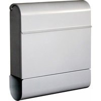 Trendline - Briefkasten Gong mit Zeitungsbox Silber 410 x 372 x 112mm Postkasten von TRENDLINE