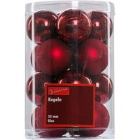 TrendLine Christbaumkugeln 16 Kugeln Ø 3,5 cm Glas Rot Weihnachtskugeln TrendLine Christbaumkugeln 16 Kugeln Ø 3,5 cm Glas Rot Weihnachtskugeln von TRENDLINE