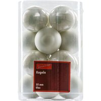 TrendLine Christbaumkugeln 16 Kugeln Ø 3,5 cm Glas Winterweiß Weihnachtskugeln von TRENDLINE