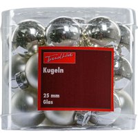 TrendLine Christbaumkugeln 24 Kugeln Ø 2,5 cm Glas Silber Weihnachtskugeln TrendLine Christbaumkugeln 24 Kugeln Ø 2,5 cm Glas Silber Weihnachtskugeln von TRENDLINE
