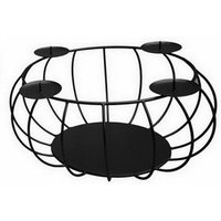 TrendLine Deko Adventskranz, schwarz, Ø 30cm Weihnachtskranz Tischkranz Advent von TRENDLINE