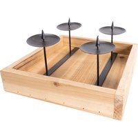 TrendLine Deko Adventskranz braun schwarz, 25x25x11,5 cm Weihnachtskranz Kranz von TRENDLINE