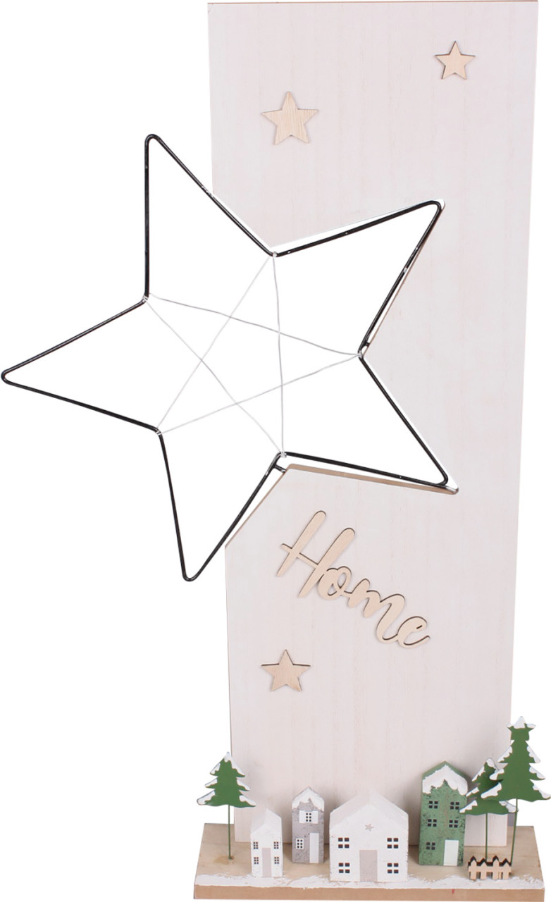 TrendLine Deko Aufsteller Holz Weihnachten Home 61 x 6 x 38 cm weiß von TRENDLINE
