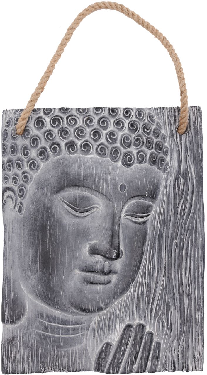 TrendLine Deko Bild Buddha 54,5 x 42 cm grau von TRENDLINE