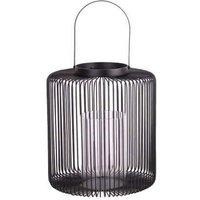 TrendLine Deko Eisen-Glas Windlicht rund Ø 37,5 x 22,5 cm schwarz von TRENDLINE