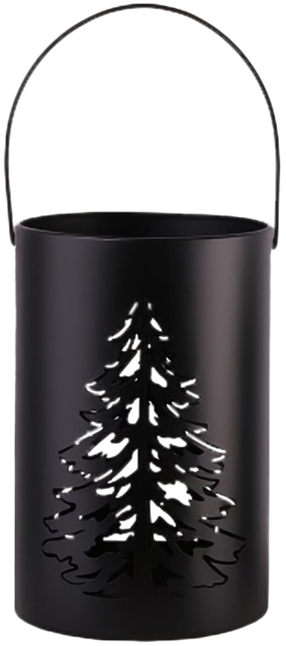 TrendLine Deko Eisen Windlicht Laterne Tannenbaum Ø 23 x 15 cm schwarz von TRENDLINE