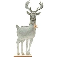 TrendLine Deko Holz Rentier 60 x 5 x 20 cm grau gold Figur TrendLine Deko Holz Rentier 60 x 5 x 20 cm grau gold Figur von TRENDLINE