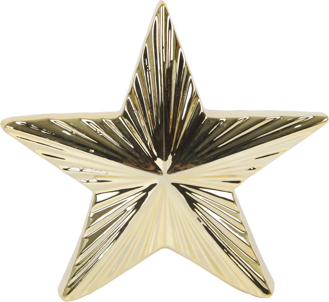 TrendLine Deko Keramik Stern 16,5 x 4 x 18 cm gold von TRENDLINE