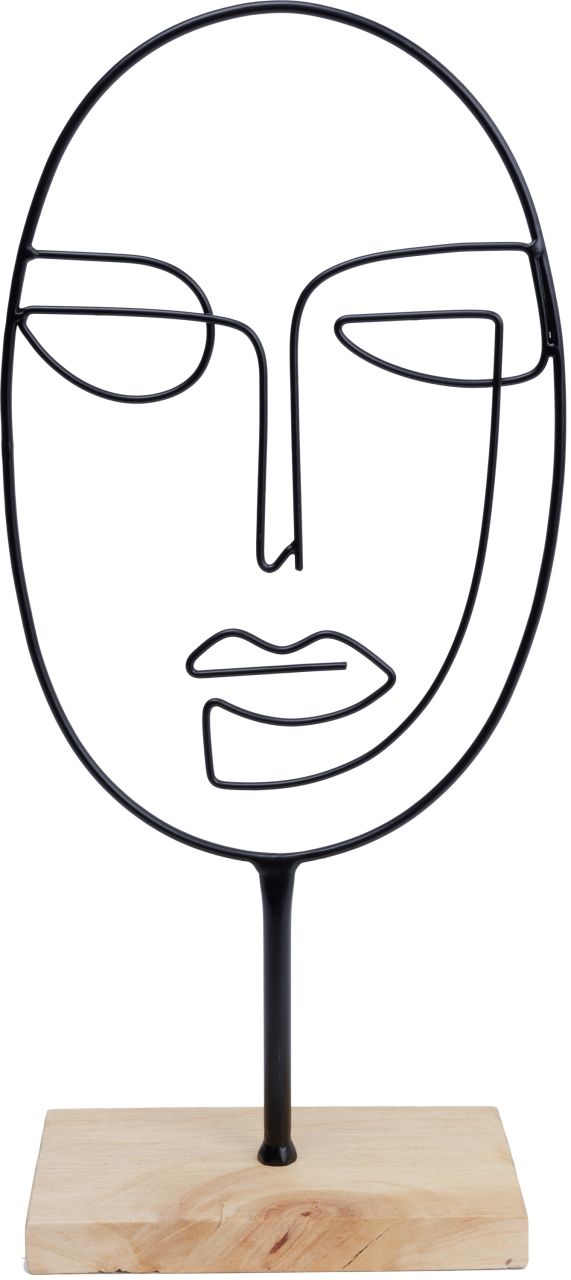 TrendLine Deko Gesicht rund Metall 44 x 20 x 10 cm schwarz von TRENDLINE