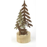 TrendLine Deko Silhouette Wald mit Kerzenhalter in Rostoptik 10,5 x 9 x 25 cm Deko von TRENDLINE