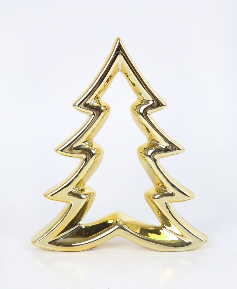 TrendLine Dekobaum Keramik 16 x 3 x 19,5 cm gold von TRENDLINE