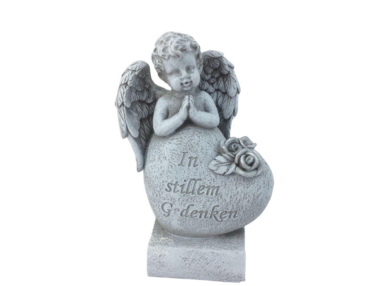 TrendLine Grabschmuck Engel mit Herz 15 x 10 cm grau von TRENDLINE