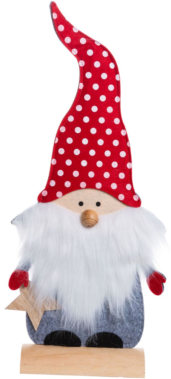 TrendLine Dekofigur Filz Wichtel 62 x 27 cm grau-rot TrendLine Dekofigur Filz Wichtel 62 x 27 cm grau-rot von TRENDLINE