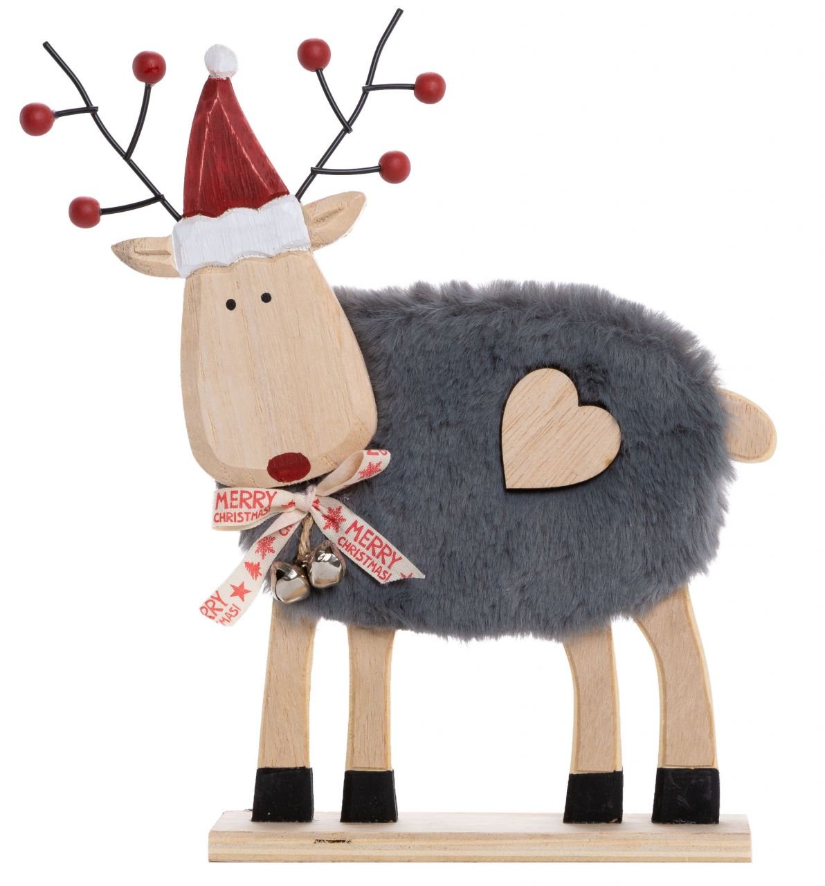 TrendLine Dekofigur Holz Rentier 23 x 23 cm grau-rot TrendLine Dekofigur Holz Rentier 23 x 23 cm grau-rot von TRENDLINE