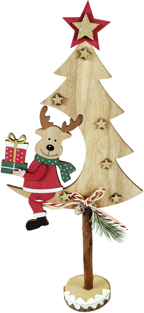 TrendLine Dekofigur Holz Tannenbaum Reh 45 x 42 x 52 cm mehrfarbig TrendLine Dekofigur Holz Tannenbaum Reh 45 x 42 x 52 cm mehrfarbig von TRENDLINE