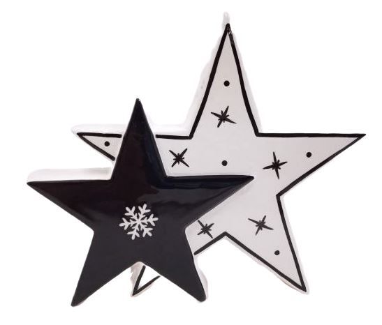 TrendLine Dekofigur Keramik Stern 14 x 12 cm schwarz-weiß TrendLine Dekofigur Keramik Stern 14 x 12 cm schwarz-weiß von TRENDLINE