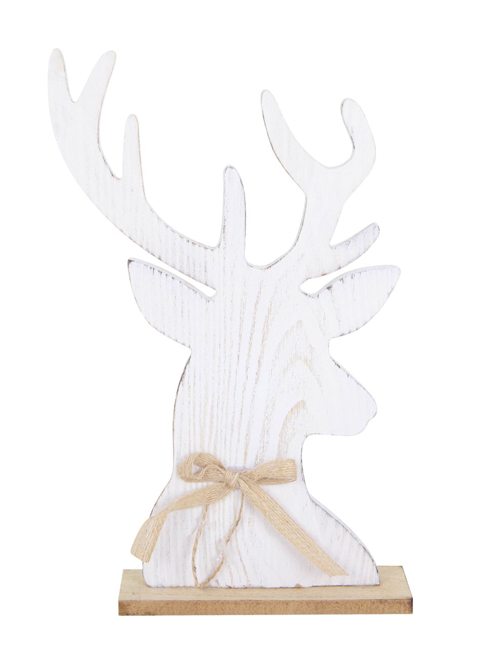 TrendLine Weihnachtsaufsteller Holz Rentier 31 x 18 cm weiß von TRENDLINE