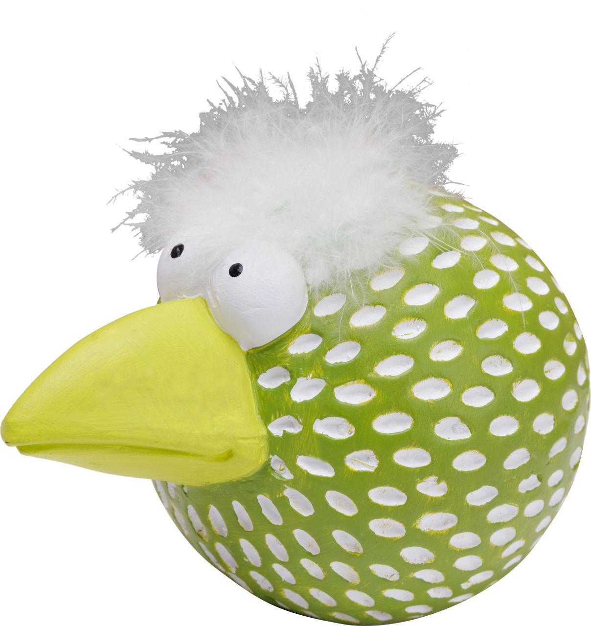 TrendLine Dekofigur Vogel Ton 17,5 cm grün gelb weiß von TRENDLINE