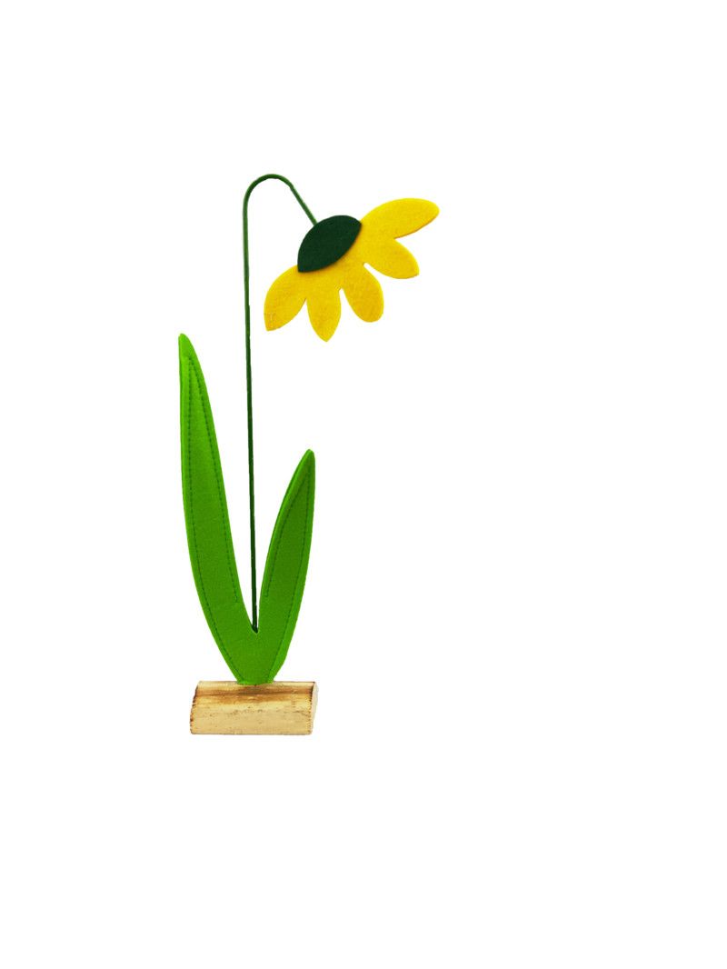 TrendLine Deko Blume Filz 39 x 16 cm gelb grün von TRENDLINE
