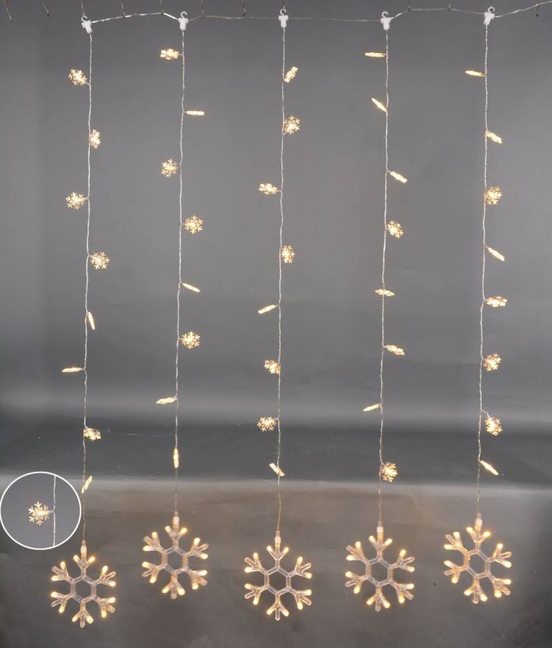 TrendLine LED Lichtervorhang Schneeflocke 2,0 x 1,5 m warmweiß mit Timer TrendLine LED Lichtervorhang Schneeflocke 2,0 x 1,5 m warmweiß mit Timer von TRENDLINE