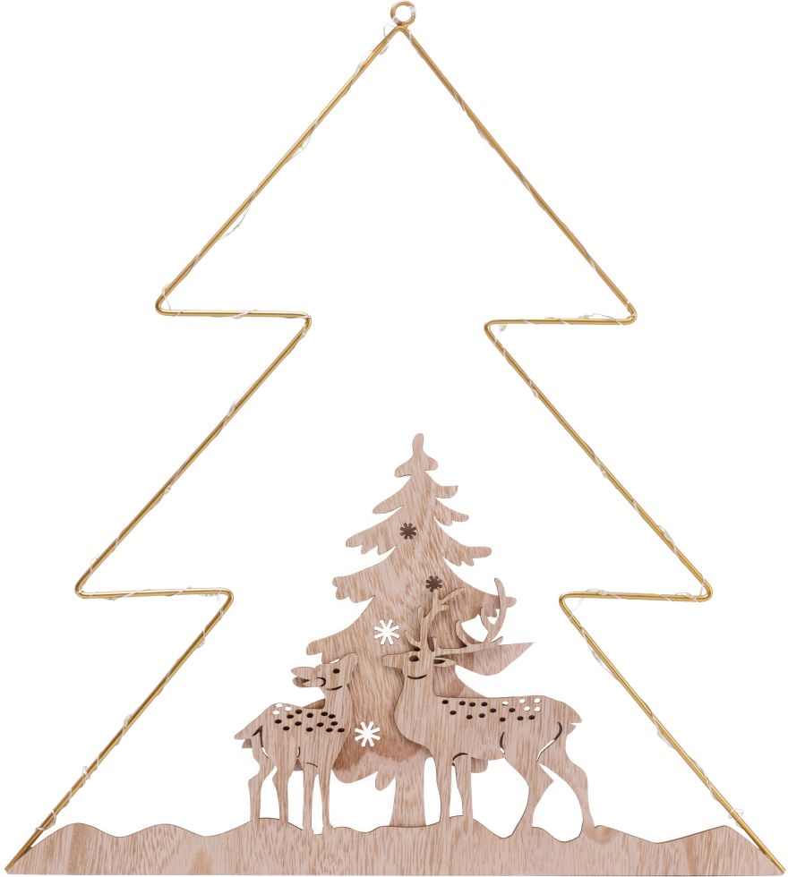 TrendLine LED Metallsilhouette Baum 40 x 37 cm warmweiß mit Timer von TRENDLINE