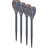 TrendLine LED Solarleuchte 4er Set mit Erdspieß grau Solar-Bodenleuchten von TRENDLINE