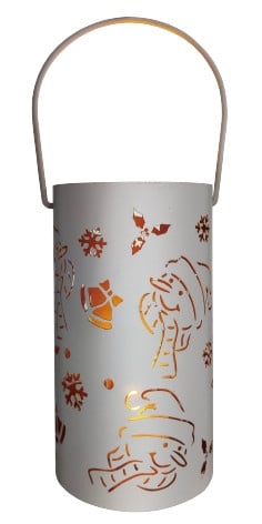 TrendLine LED Laterne Metall Ø 8 cm x 15 cm weiß von TRENDLINE