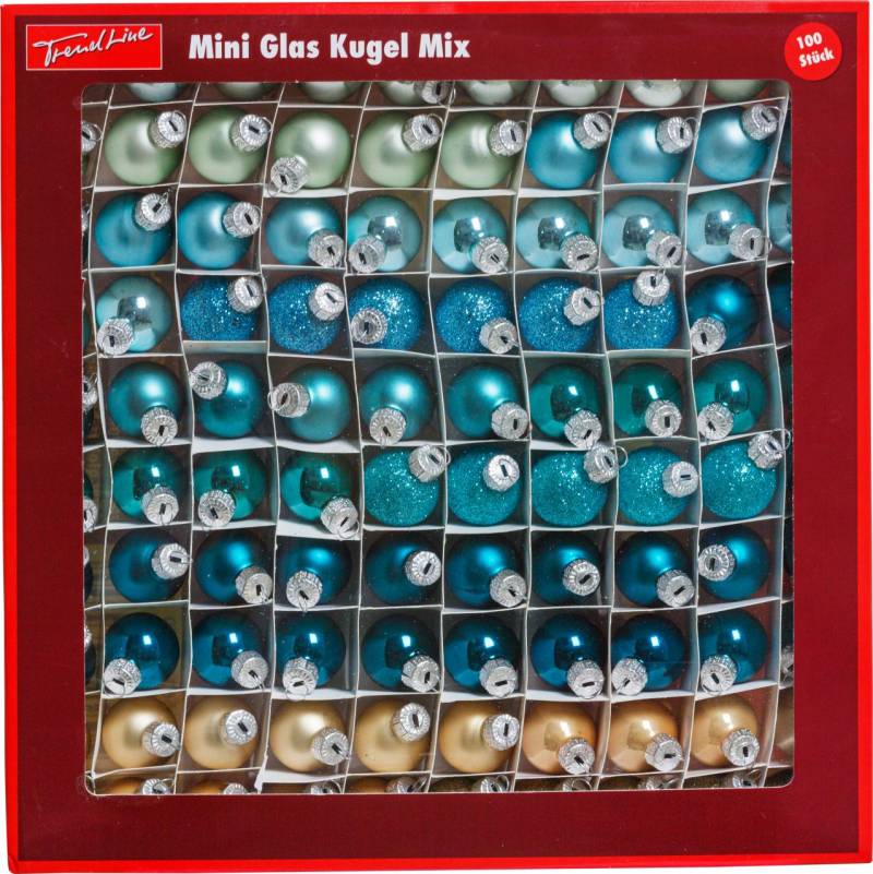 TrendLine Mini-Christbaumkugeln aus Glas Ø 2,5 cm gold-blau 100 Stück TrendLine Mini-Christbaumkugeln aus Glas Ø 2,5 cm gold-blau 100 Stück von TRENDLINE
