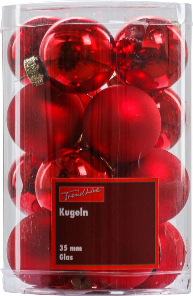 TrendLine Mini-Christbaumkugeln aus Glas Ø 3,5 cm rot 16 Stück TrendLine Mini-Christbaumkugeln aus Glas Ø 3,5 cm rot 16 Stück von TRENDLINE