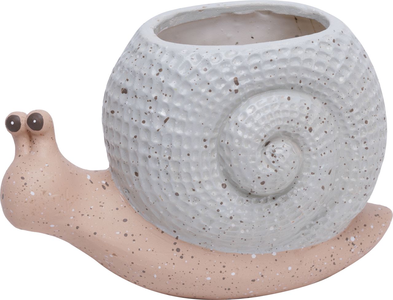 TrendLine Pflanztopf Schnecke Ton 21,5 x 14 cm grau rosa von TRENDLINE