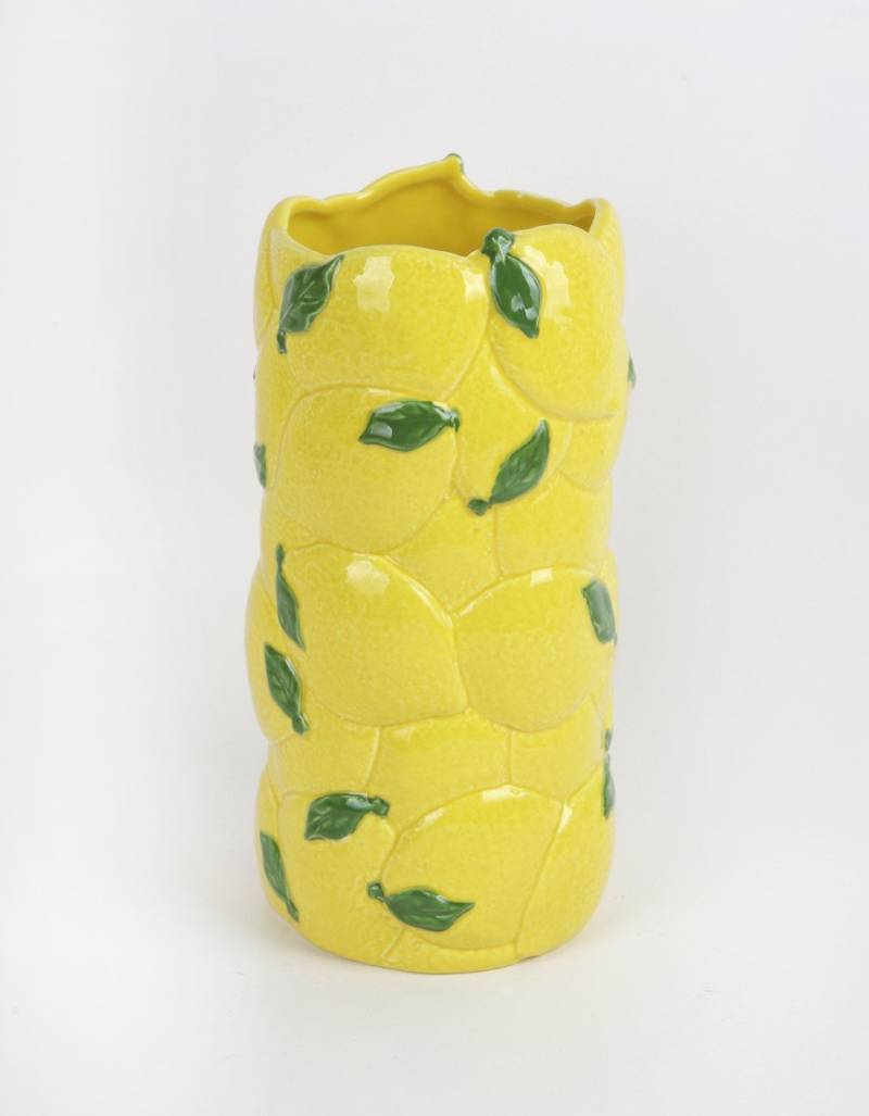 TrendLine Vase Keramik Zitrone 24 x 13 x 13 cm gelb von TRENDLINE