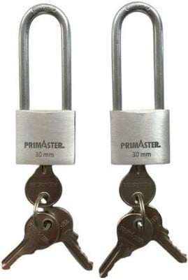 Primaster Vorhängeschlösser Aluminium 80 mm inkl. 6 Schlüssel von Primaster