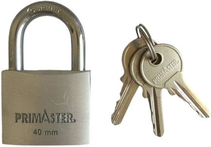 Primaster Vorhängeschloss Aluminium 63 mm inkl. 3 Schlüssel von Primaster