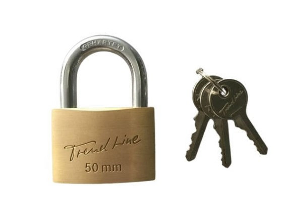TrendLine Vorhängeschloss gold 50 mm inkl. 3 Schlüssel von TRENDLINE