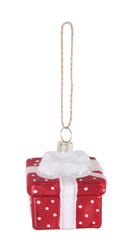 TrendLine Weihnachtskugel aus Glas Geschenk 6,5 x 5,5 cm rot-weiß TrendLine Weihnachtskugel aus Glas Geschenk 6,5 x 5,5 cm rot-weiß von TRENDLINE