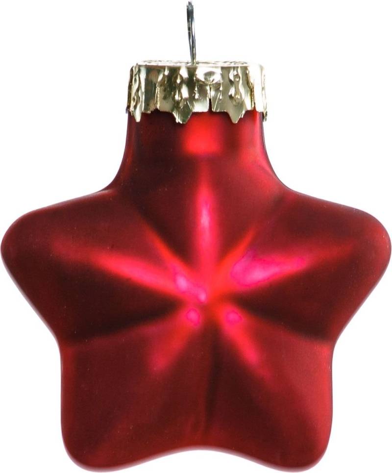 TrendLine Weihnachtskugeln Glas-Sterne 4 cm ochsenblut 12 Stück von TRENDLINE