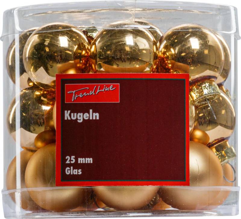 TrendLine Weihnachtskugeln aus Glas Ø 2,5 cm gold 24 Stück von TRENDLINE